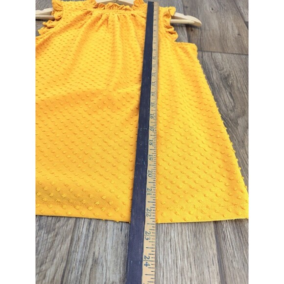 J.Crew Yellow Swiss Dot Sleeveless Ruffle Tank Top Blouse - Picture 9 of 15